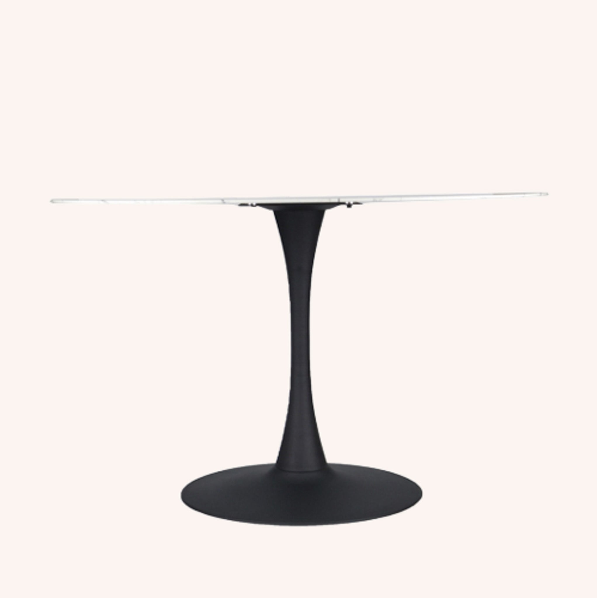 Mesa de Comedor Redonda Milano - BLANCO CON NEGRO