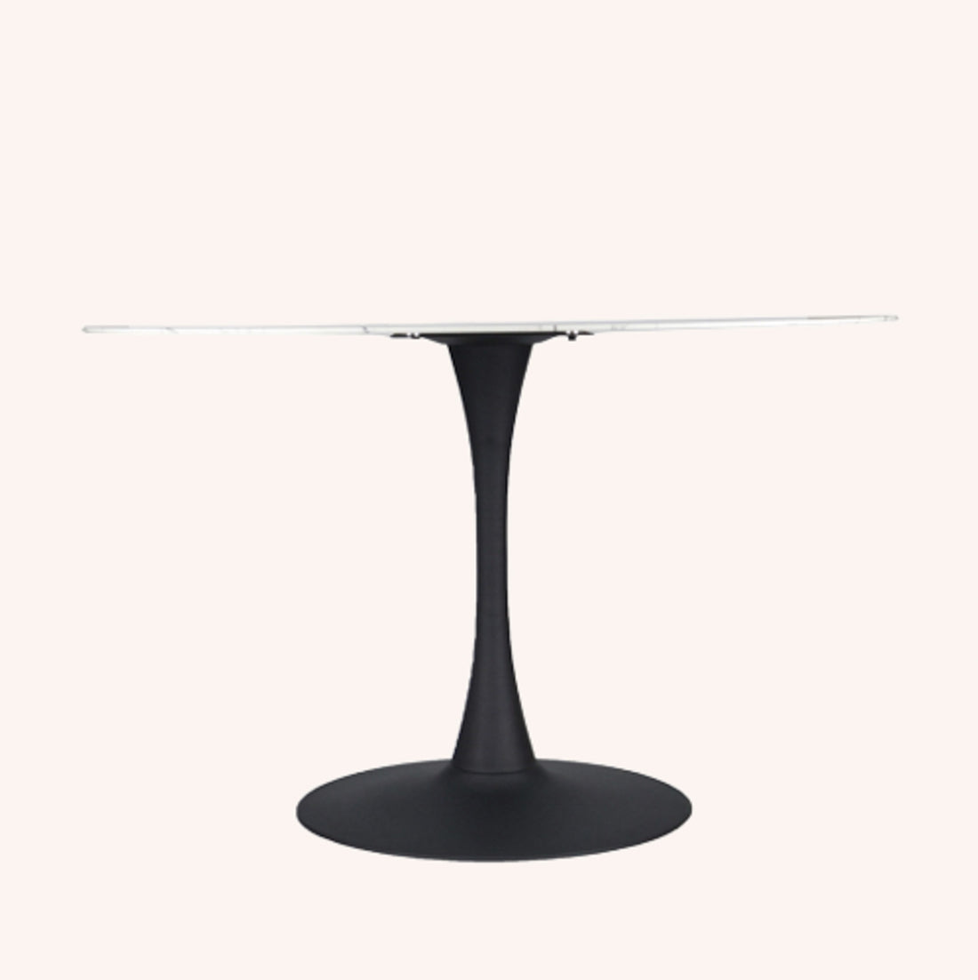 Mesa de Comedor Redonda Milano - BLANCO CON NEGRO