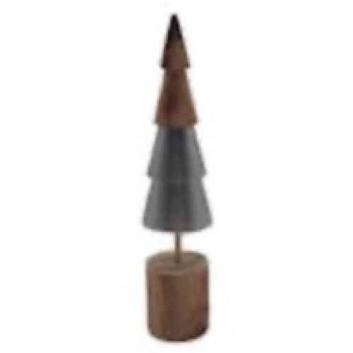 Adorno de Madera – Pino - PLATEADO Y NEGRO