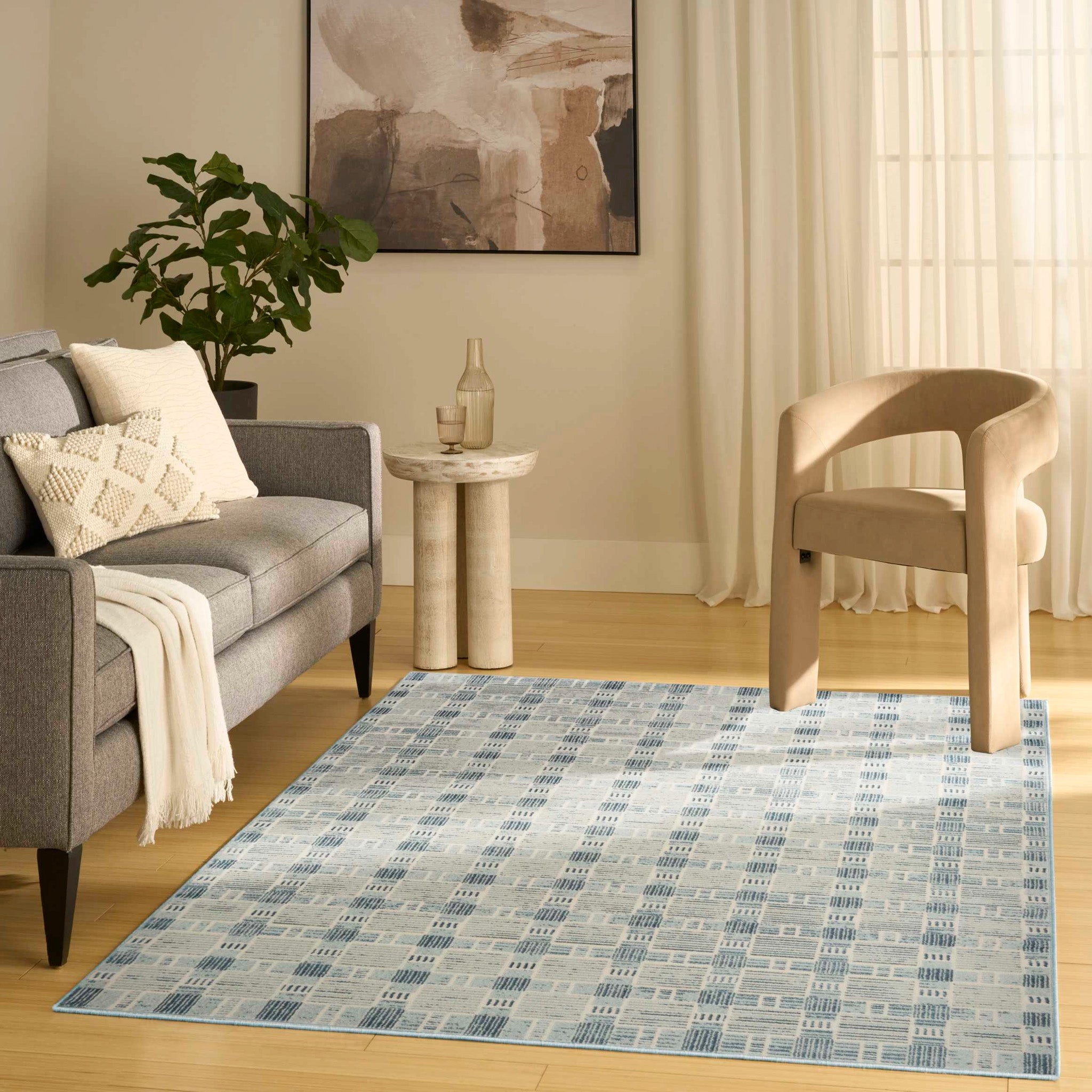 Alfombra Rectangular Niza - CELESTE