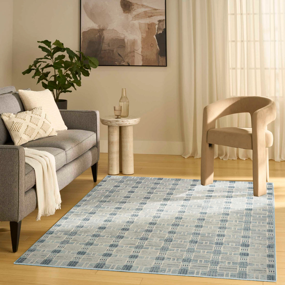 Alfombra Rectangular Niza - CELESTE