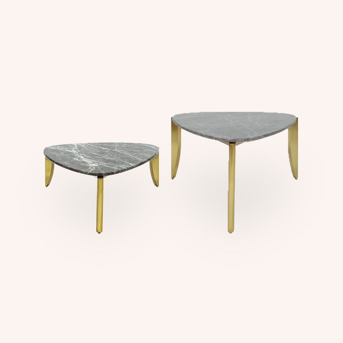 Mesa de Centro Triangular Vertex - GRIS/DORADOO