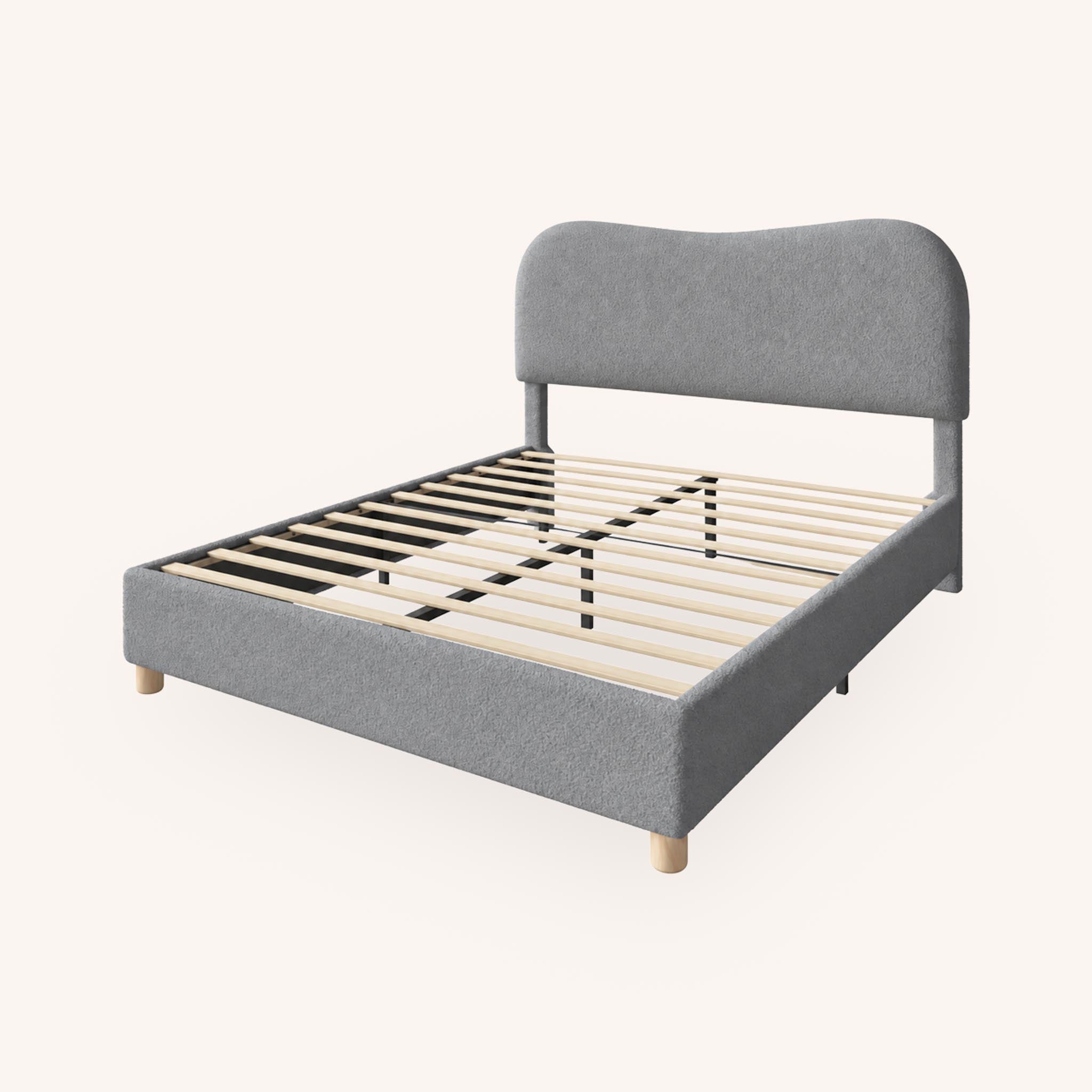 Cama Queen Scalloped - GRIS