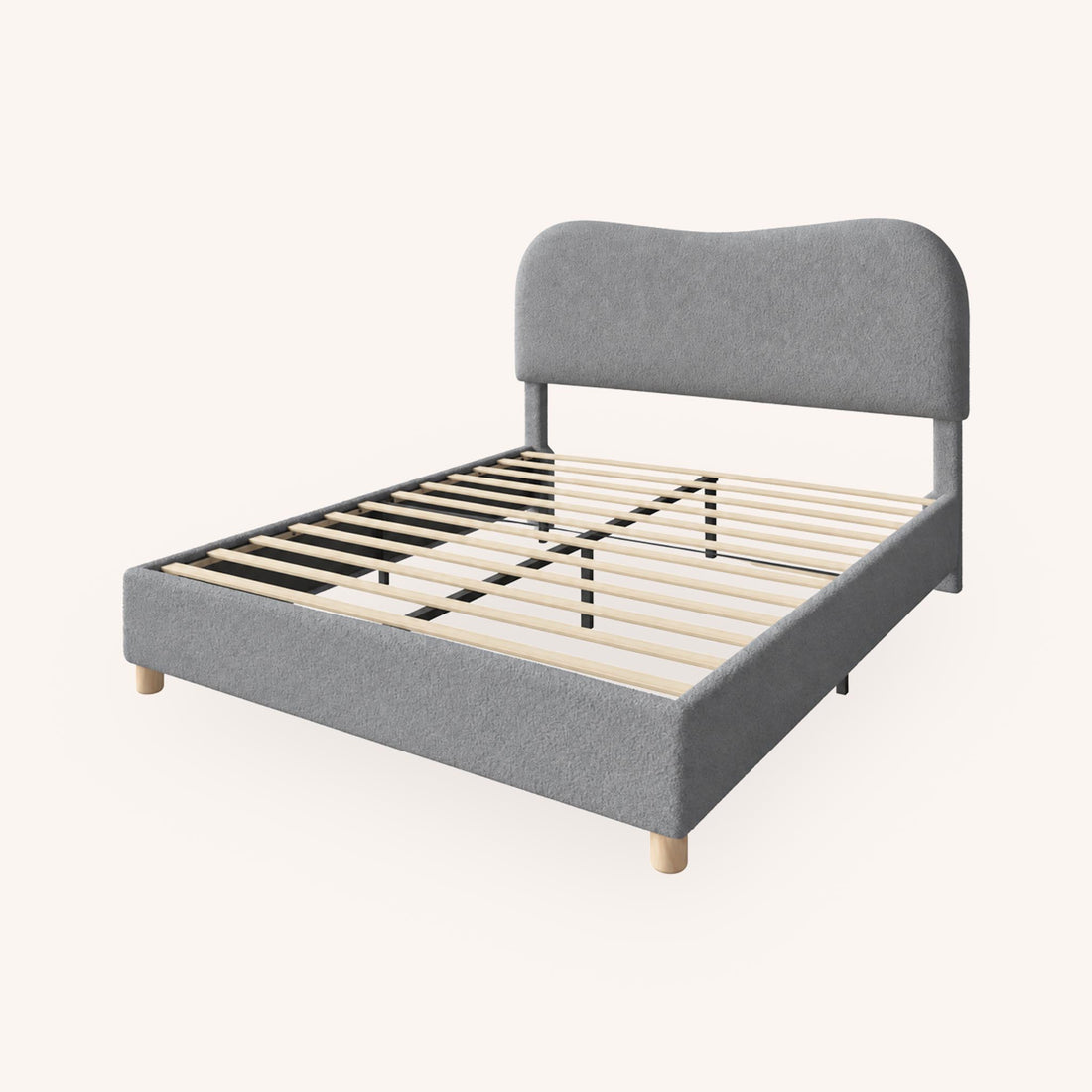Cama Queen Scalloped - GRIS