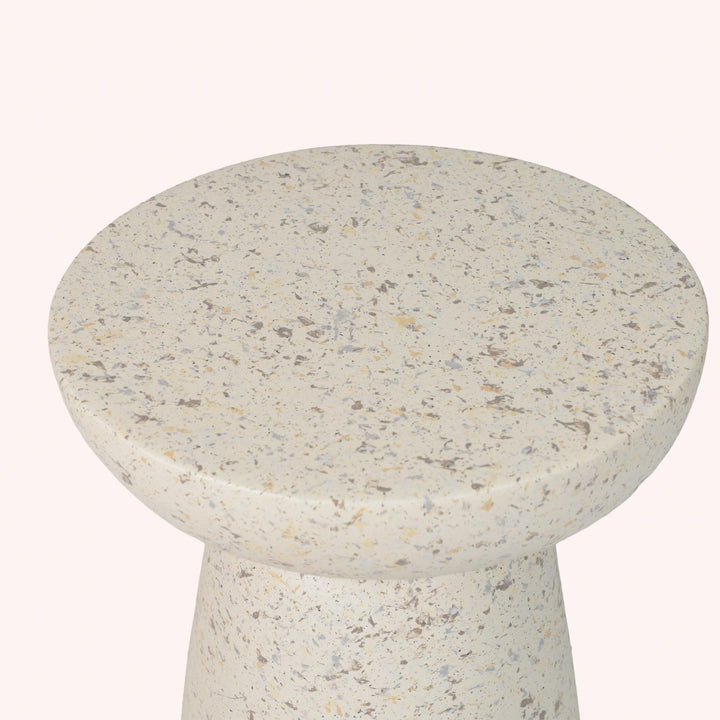 Mesa Lateral Redonda Quartz - CREMA