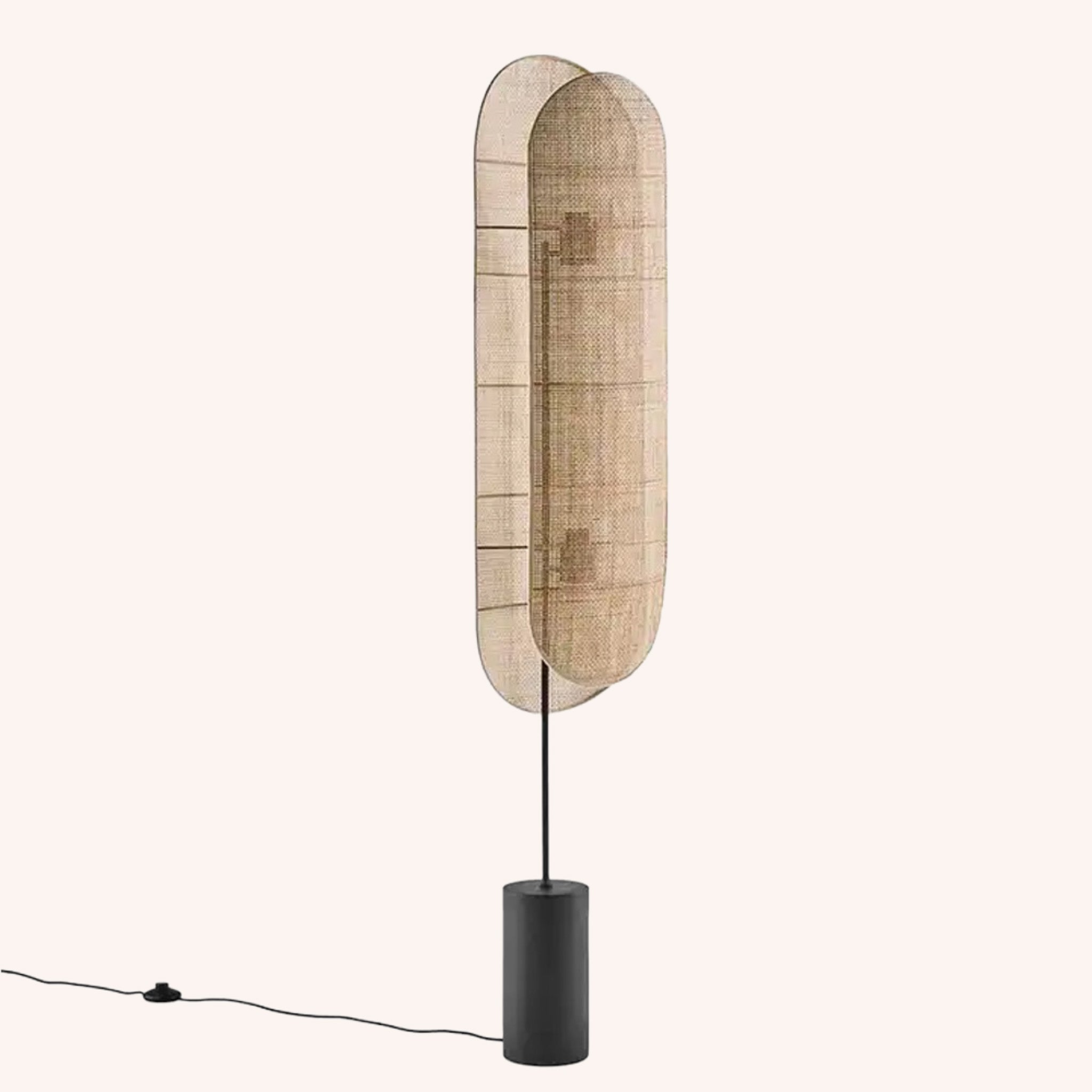 Lámpara de Piso Rattan - NEGRO/NATURAL