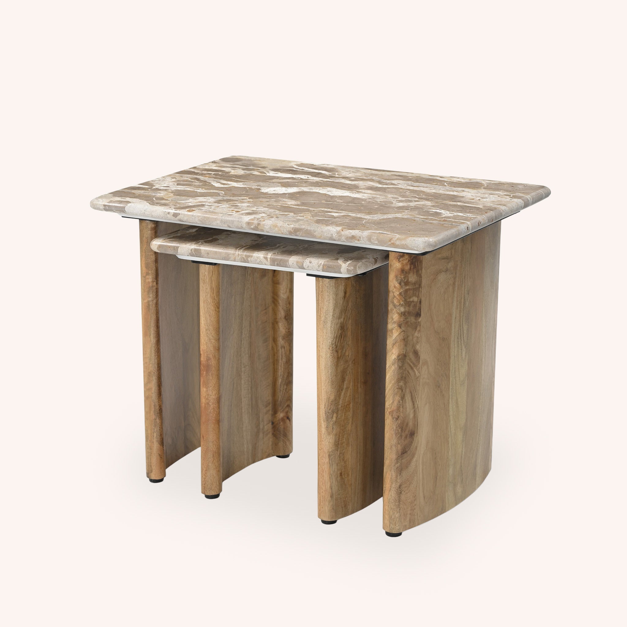 Mesa Lateral Shiva - BEIGE Y NATURAL