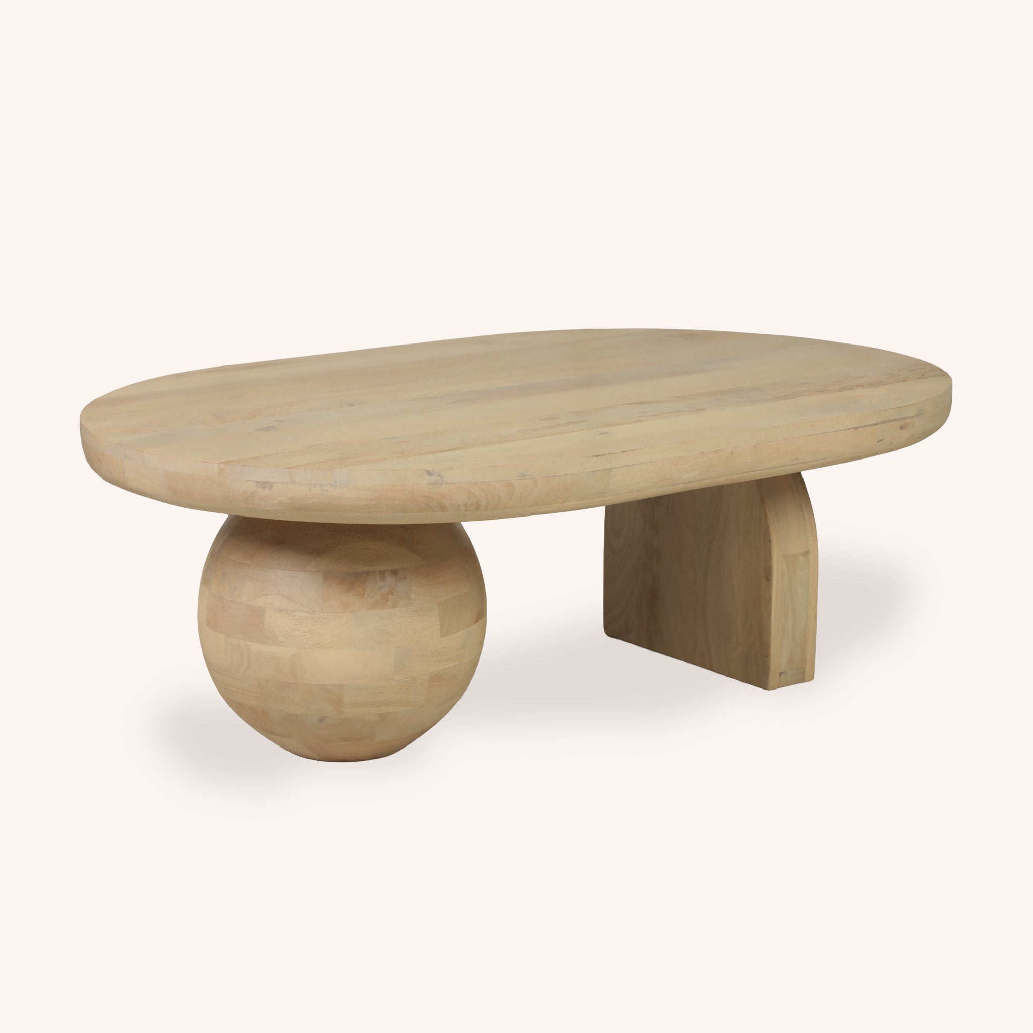 Mesa de Centro Ovalada Kaveri - ROBLE