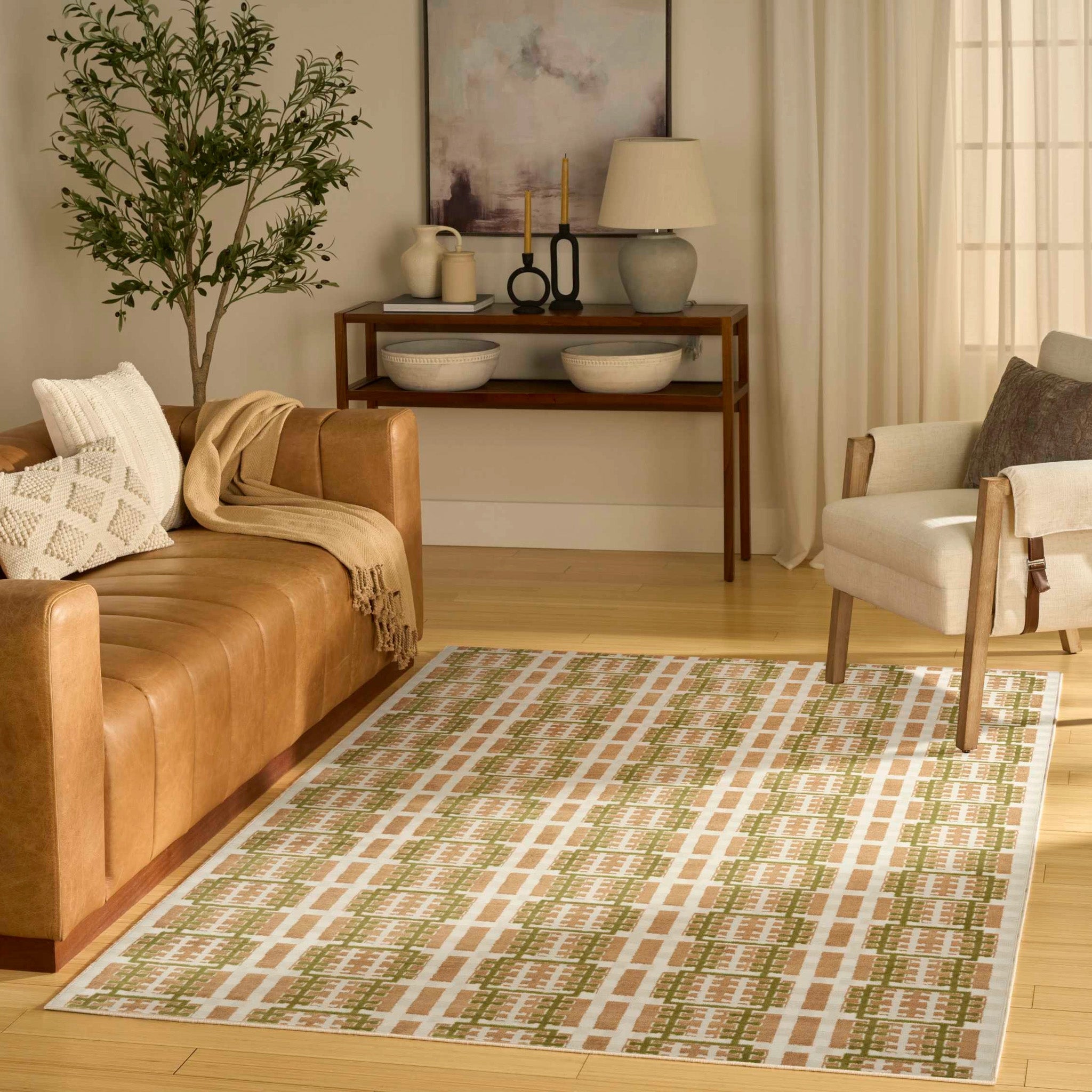 Alfombra Rectangular Retro - CREMA