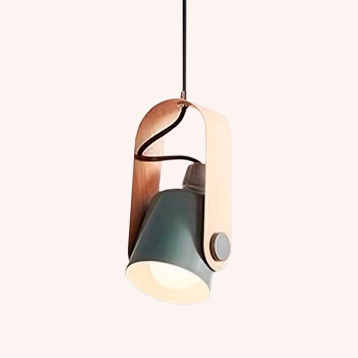 Lámpara de Techo Pivot - Verde y Madera