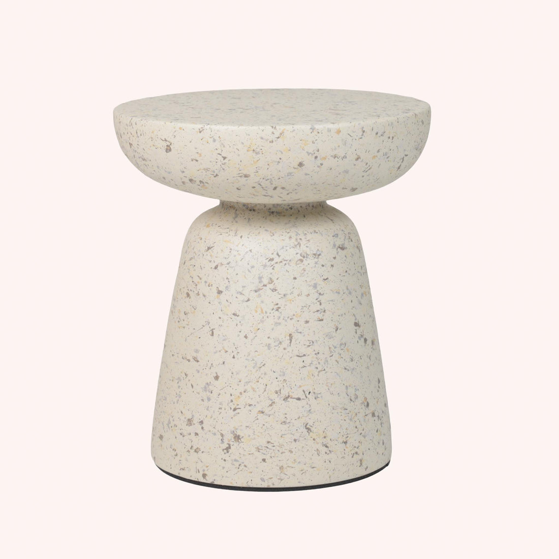 Mesa Lateral Redonda Quartz - CREMA