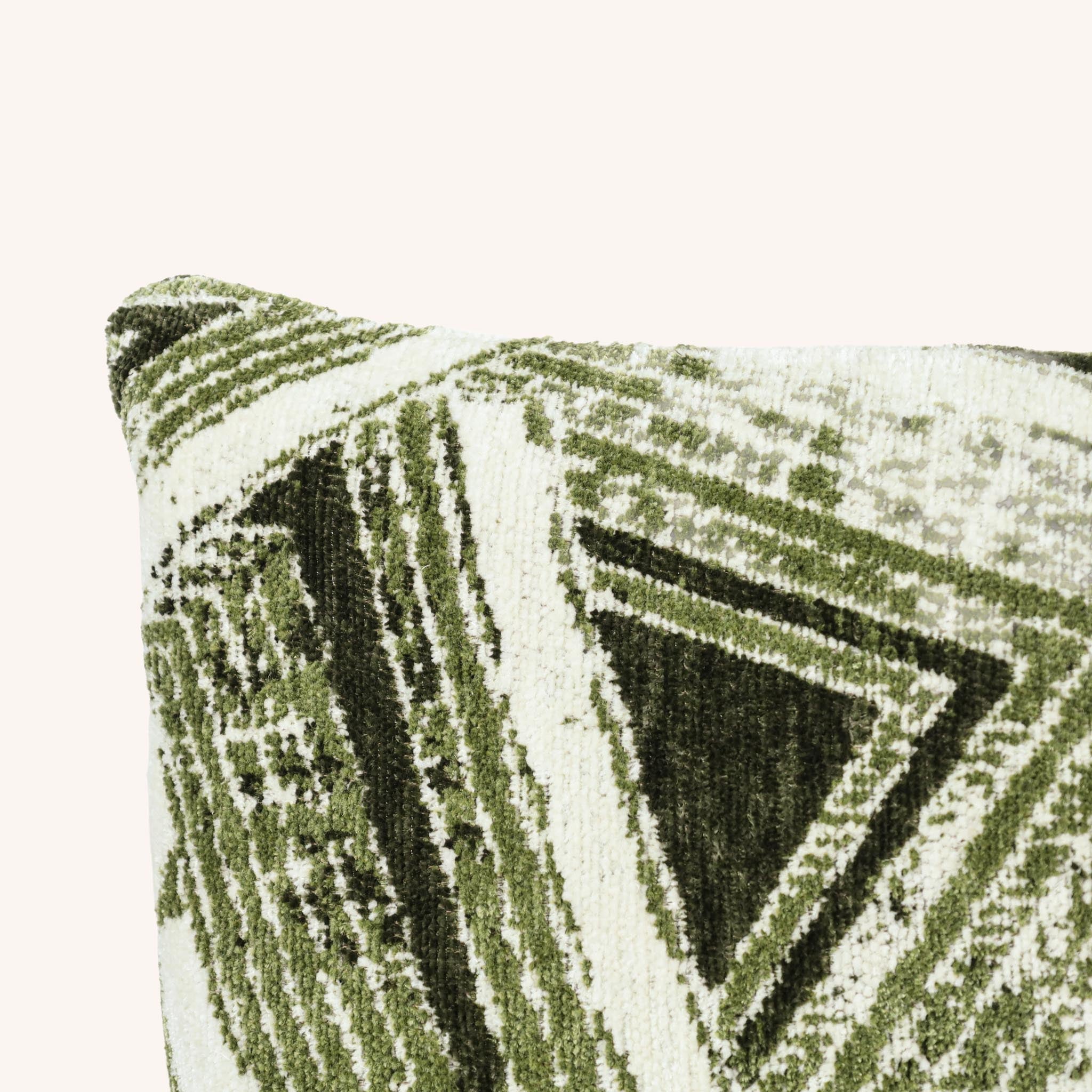Cojín Rectangular Deondri - OFF WHITE Y VERDE