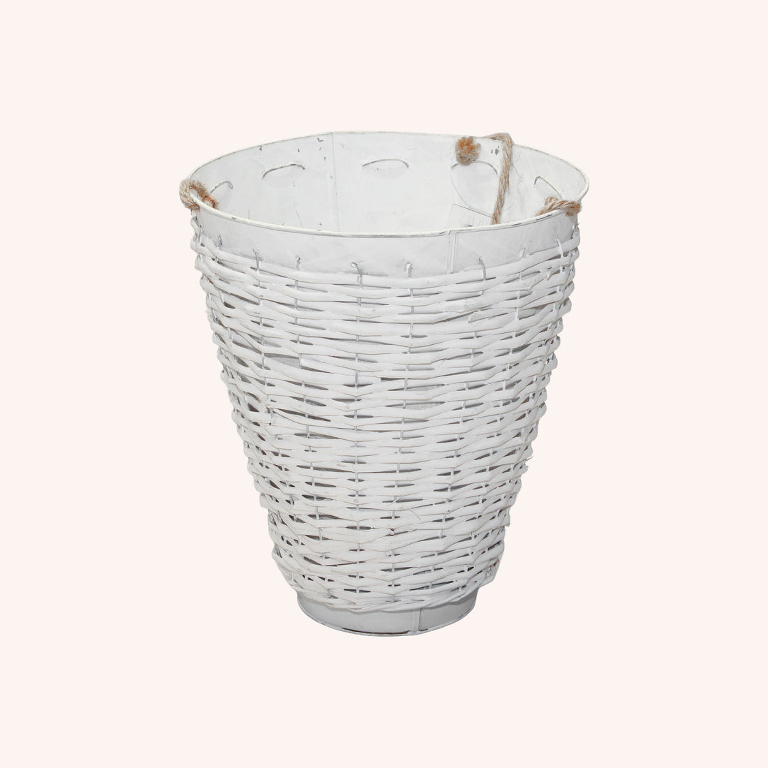 Adorno de Colgar Wicker Chico – Ratán y Metal - BLANCO Y NATURAL - Ch