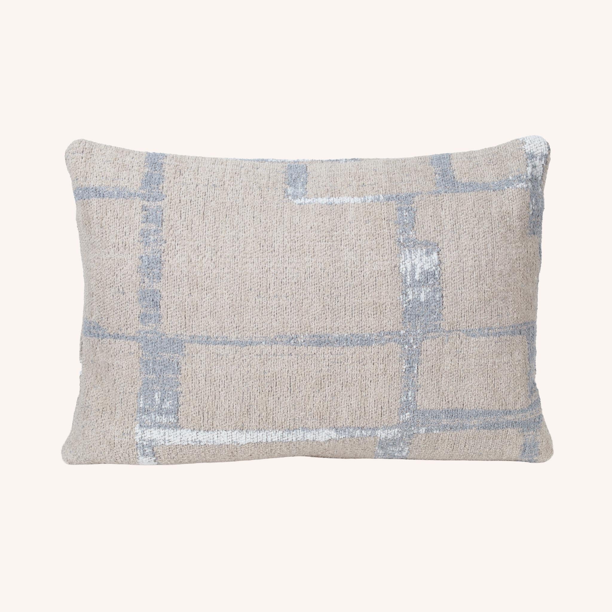 Cojín Rectangular Deondri - BEIGE Y AZUL GRISACEO