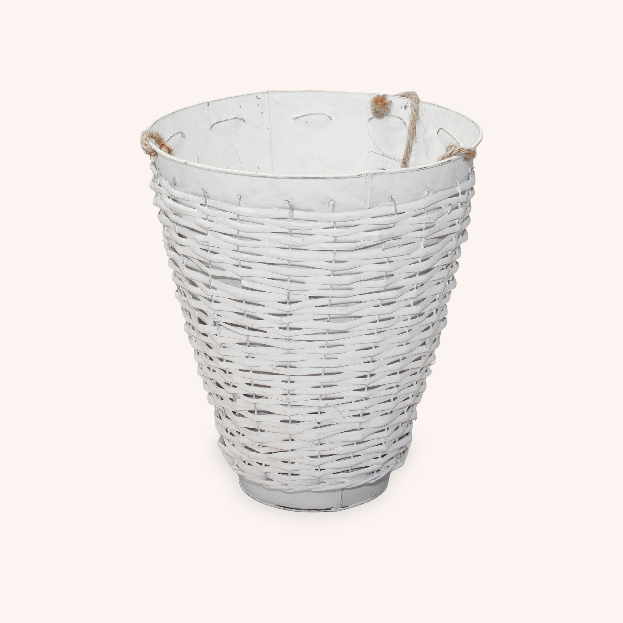 Adorno de Colgar Wicker Grande – Ratán y Metal - BLANCO Y NATURAL - G