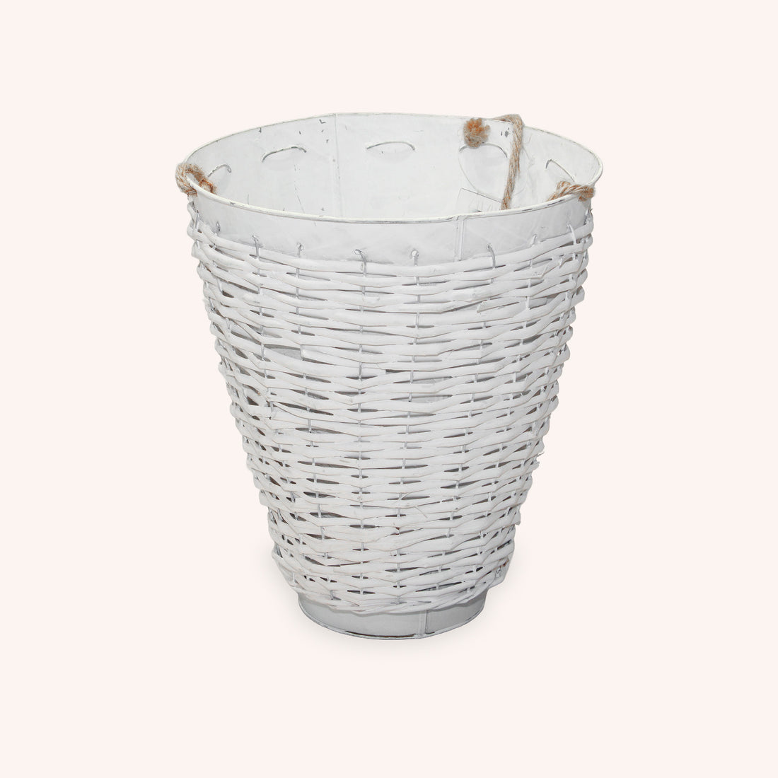 Adorno de Colgar Wicker Grande – Ratán y Metal - BLANCO Y NATURAL - G