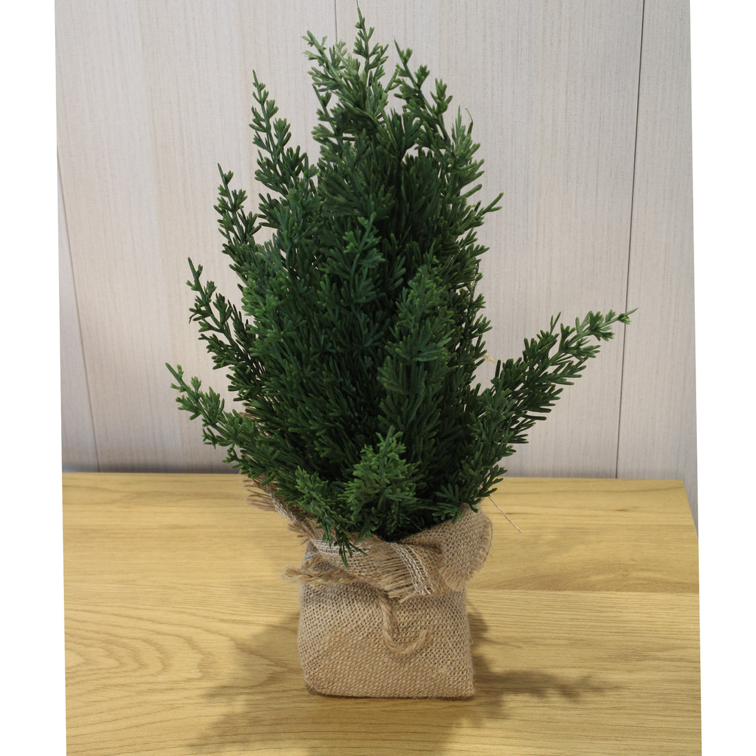 Adorno de Madera y Tela – Árbol con Pote - NATURAL Y HENEQUÉN