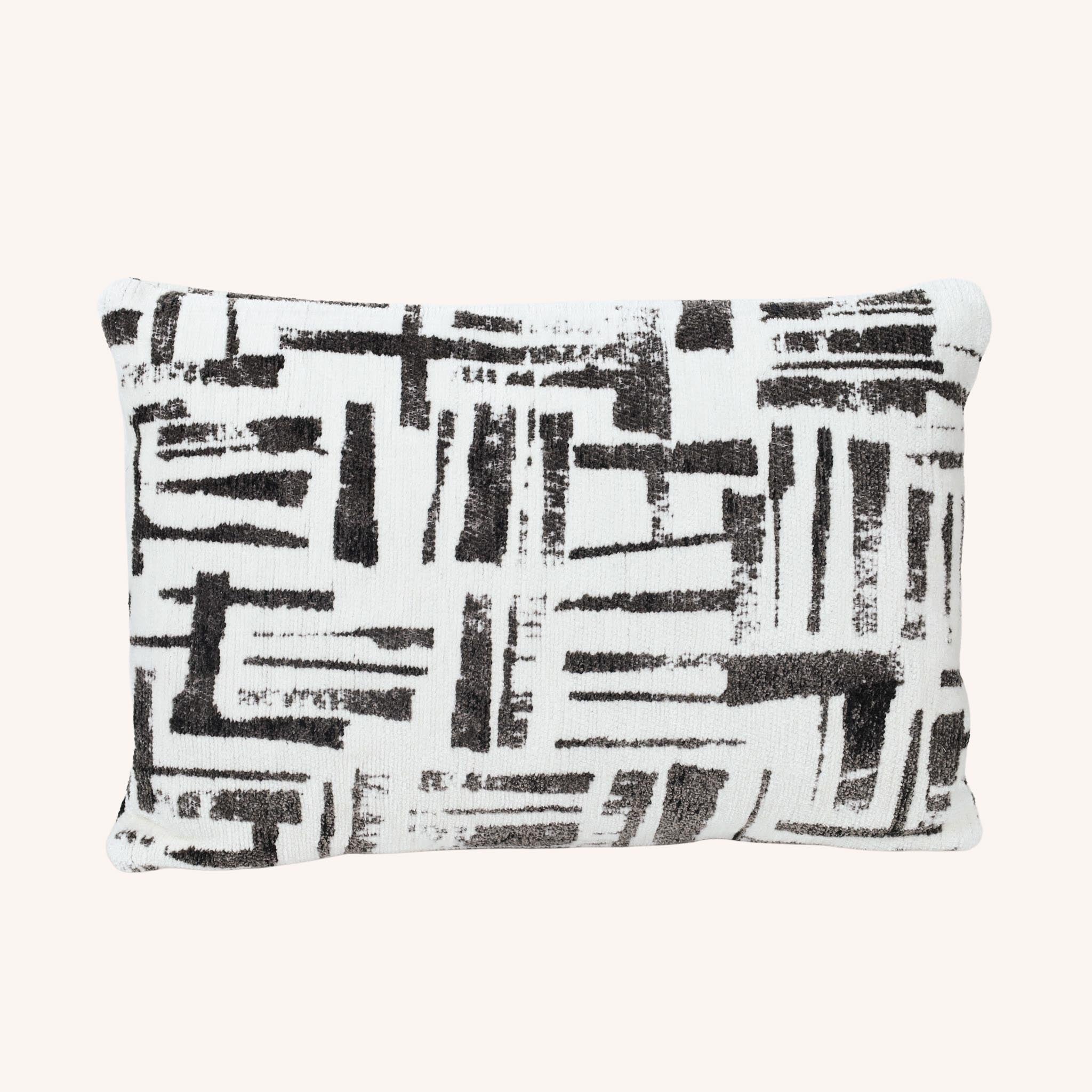 Cojín Rectangular Deondri - OFF WHITE Y GRIS