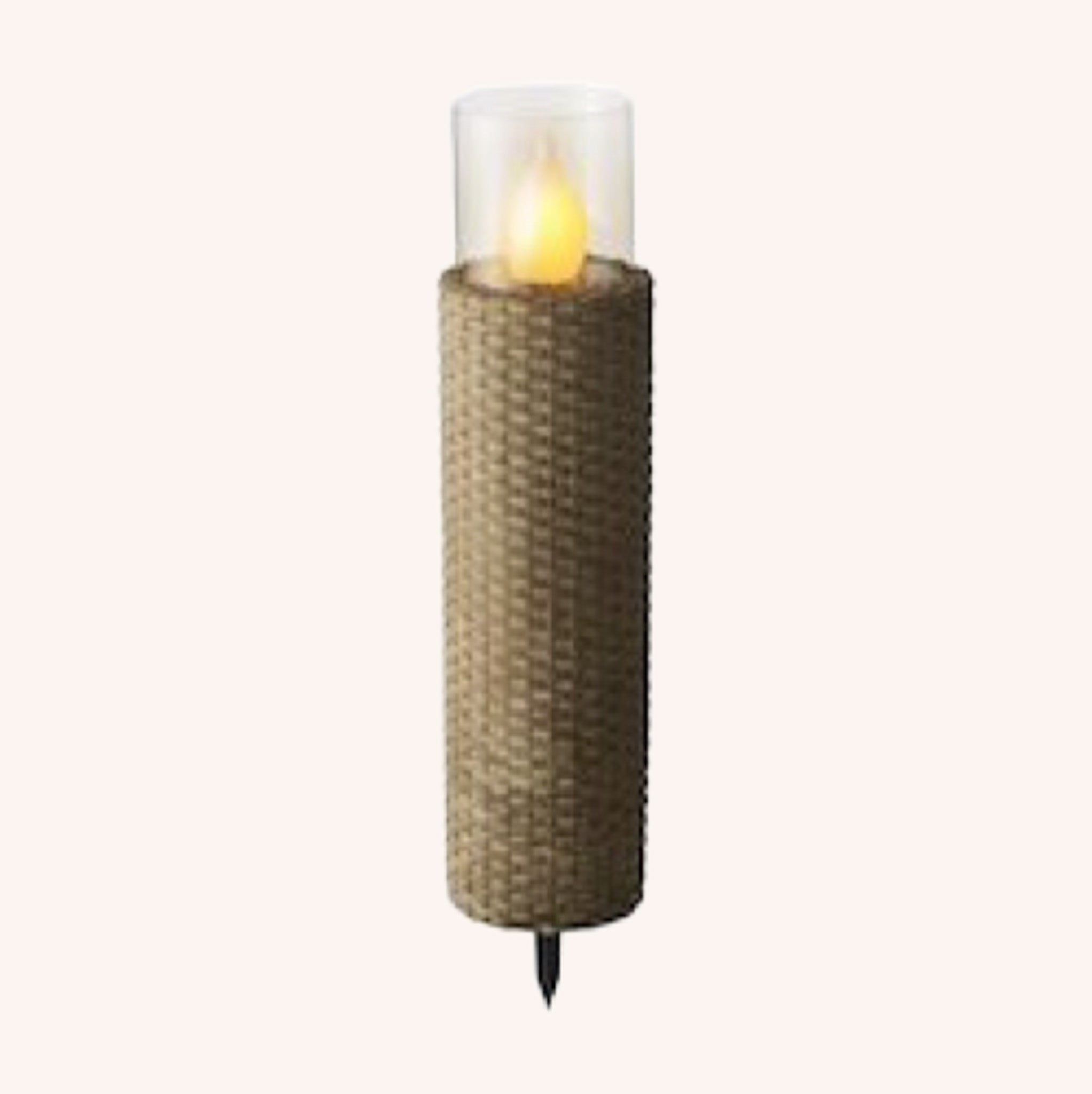 Lámpara de Piso Solar Woven de Mimbre - NATURAL