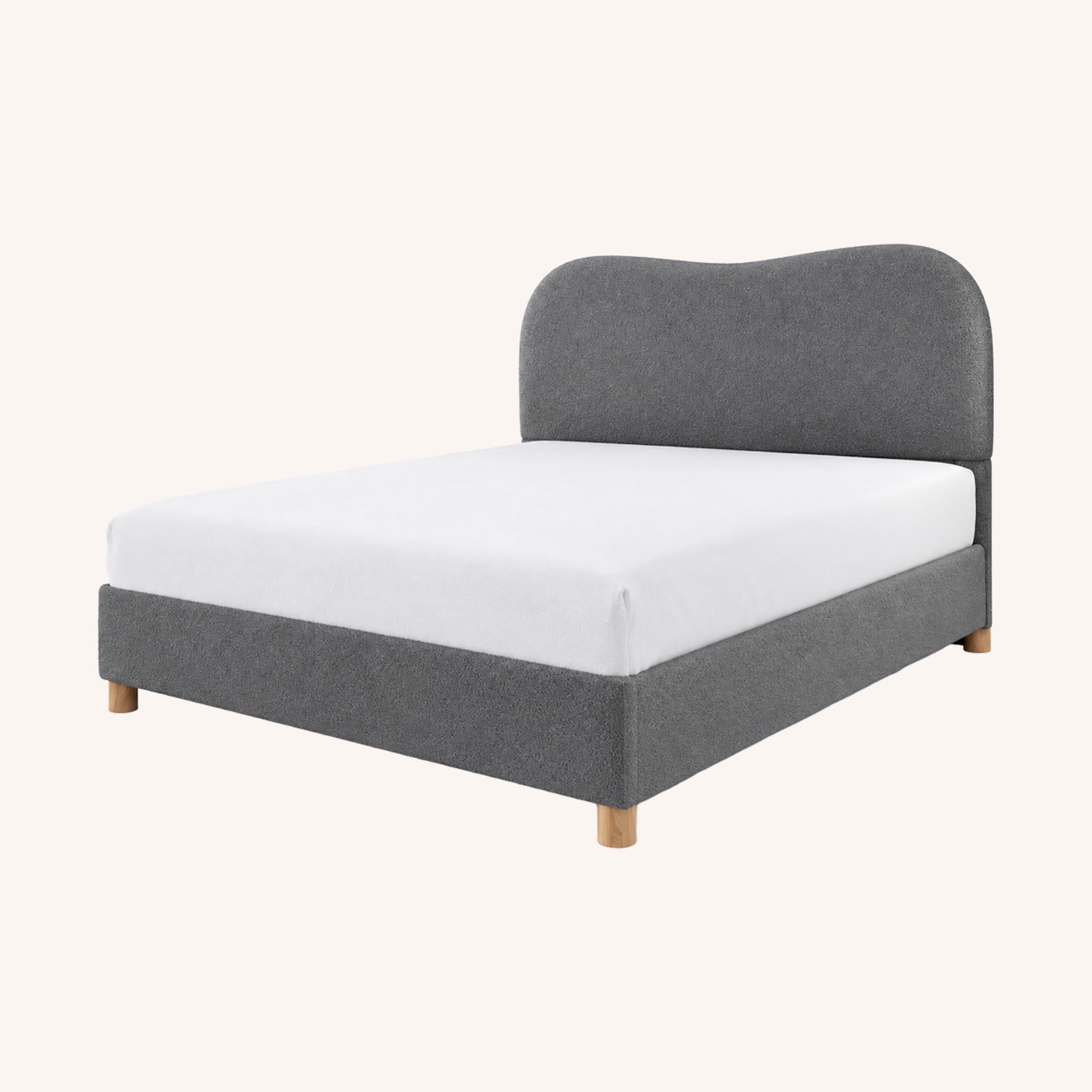 Cama Queen Scalloped - GRIS