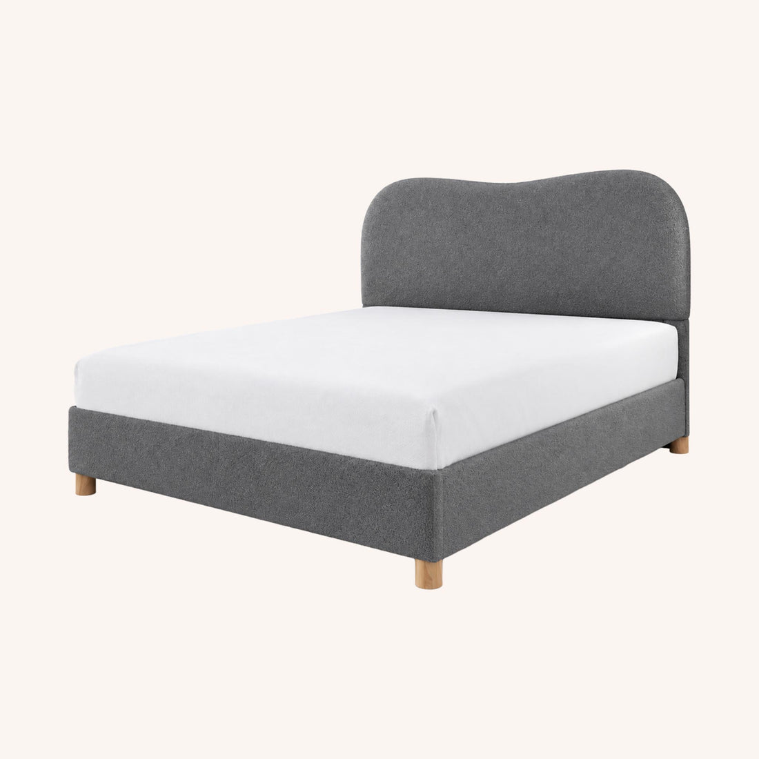 Cama Queen Scalloped - GRIS