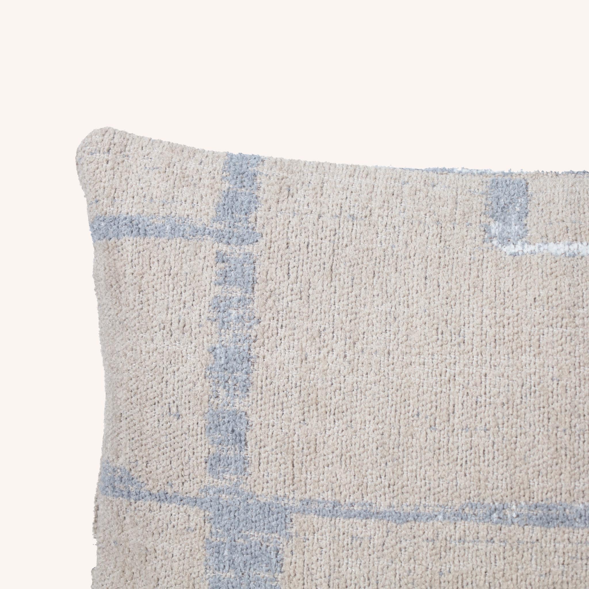 Cojín Rectangular Deondri - BEIGE Y AZUL GRISACEO