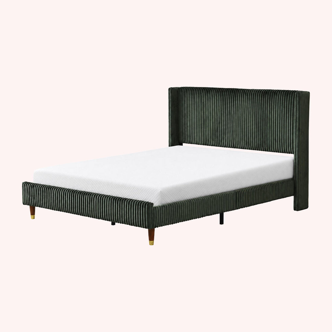 Cama Queen Wingback - VERDE