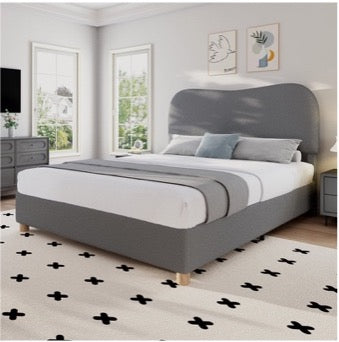 Cama Queen Scalloped - GRIS