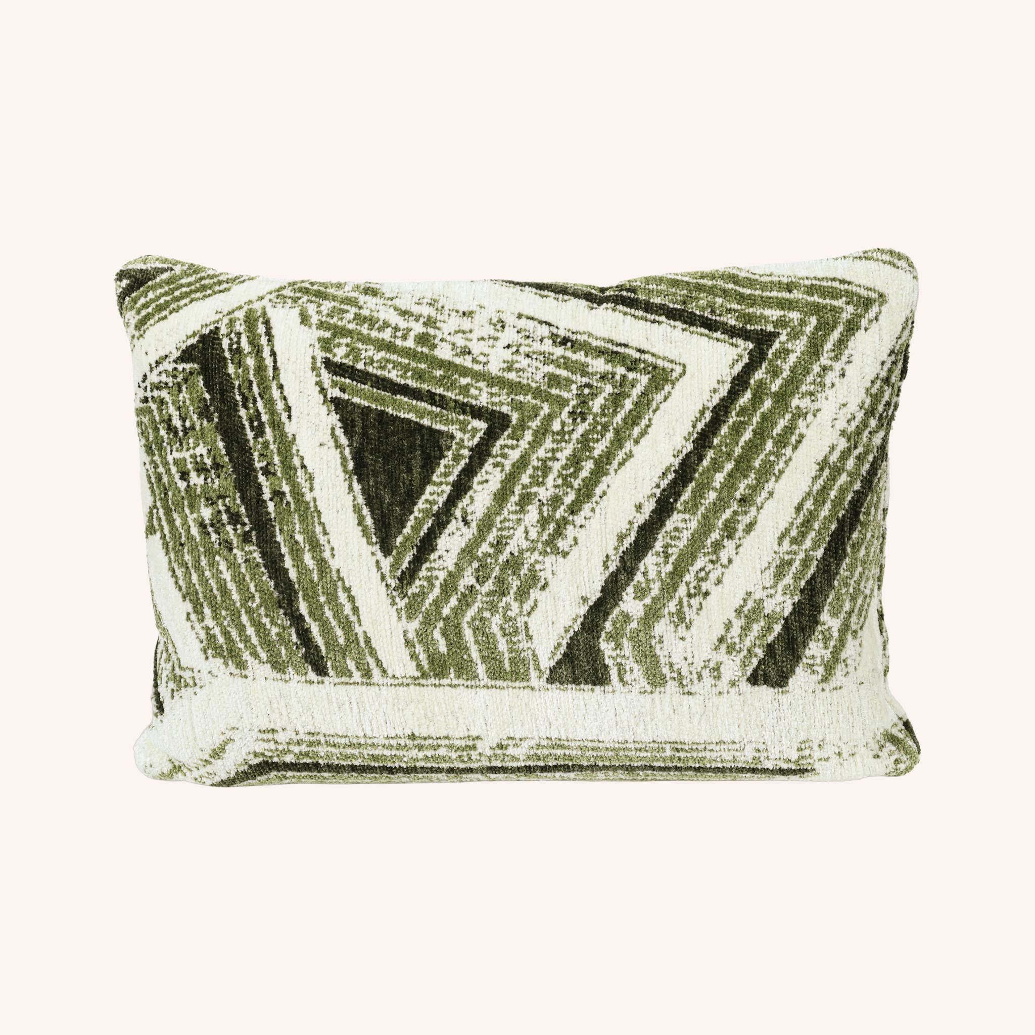 Cojín Rectangular Deondri - OFF WHITE Y VERDE