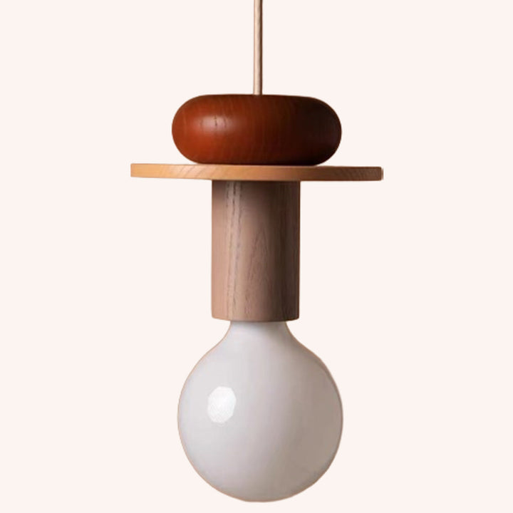 Lámpara de Techo Komi - Rojo y Madera