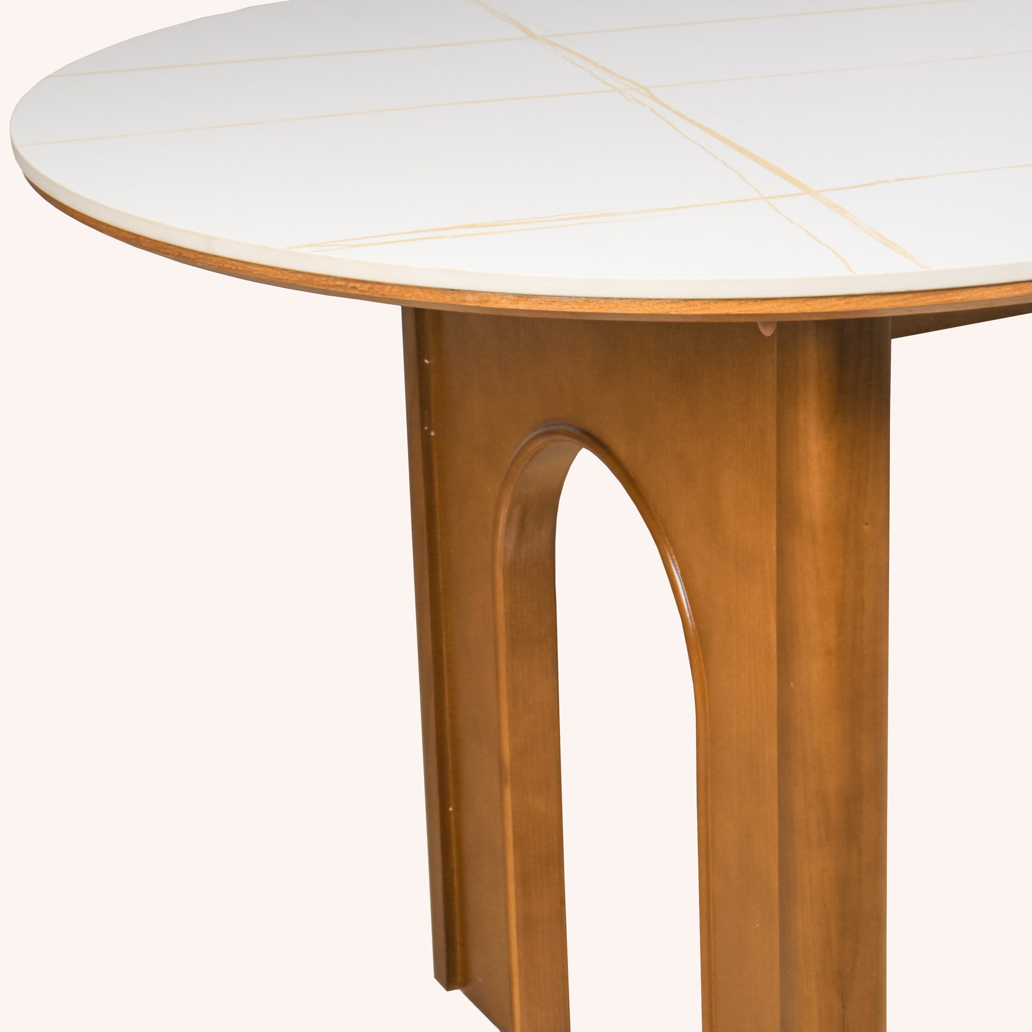 Mesa de Comedor Ovalada Artemis - BLANCO Y CHOCOLATE